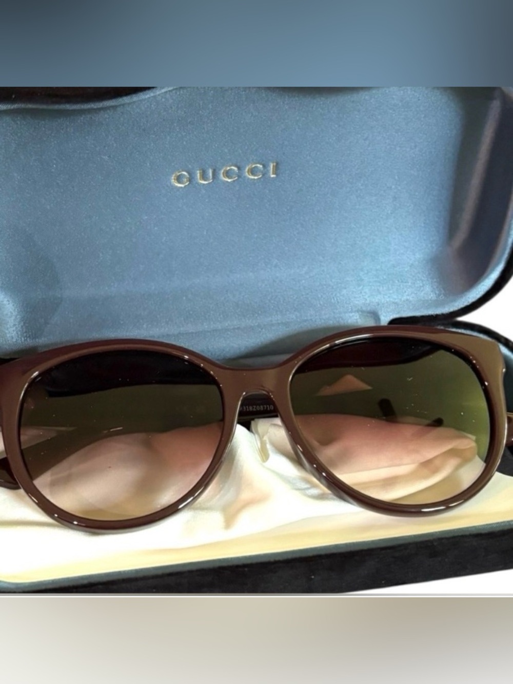 Gucci Women's Brown Gradient Oval Sunglasses